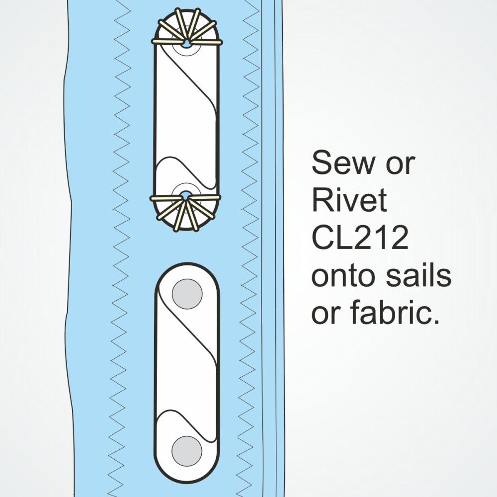 CLAMCLEAT CL212 LEECH LINE Liektauklemme für Tau 2-5mm weiß