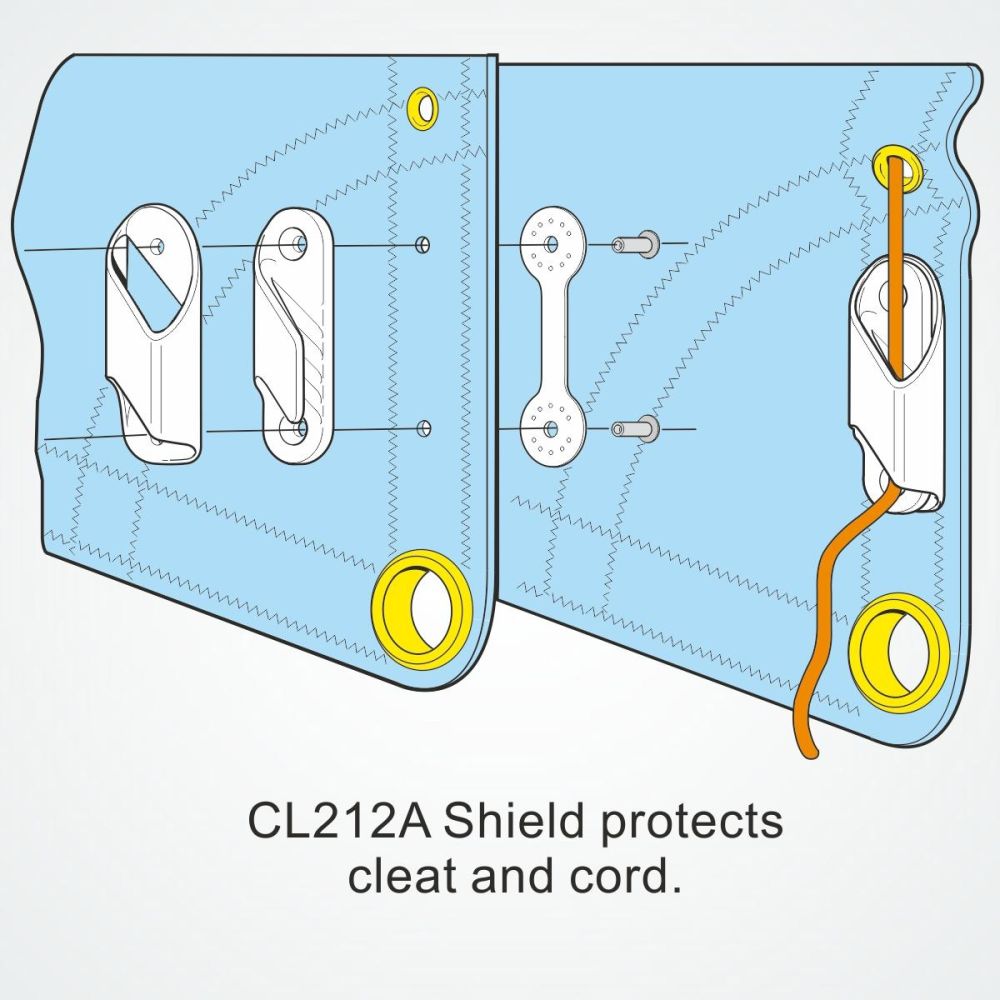 CLAMCLEAT CL212 LEECH LINE Liektauklemme für Tau 2-5mm weiß