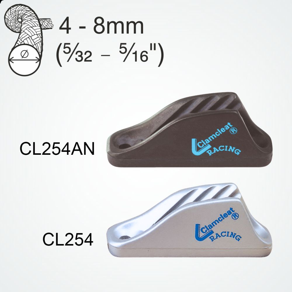 CLAMCLEAT CL254 RACING MIDI Aluminium-Klemme für Tau 4-8mm